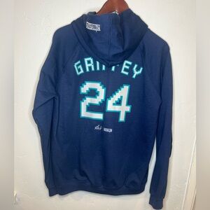 Baseballism Ken Griffey Jr. Men's Navy Blue Graphic Hoodie Medium